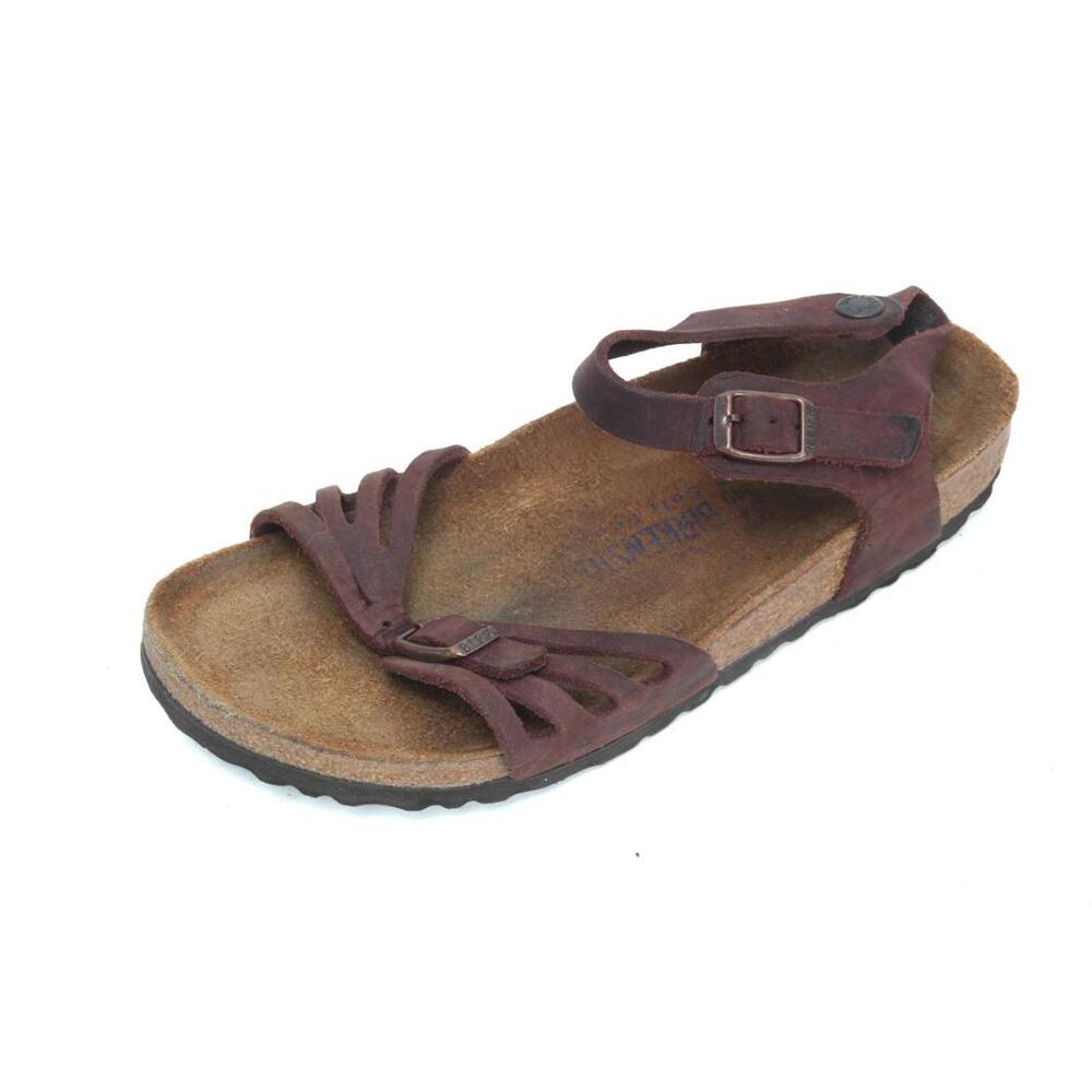Birkenstock Bali Sandals SOFT FOOTBED  Womens Leather Buckle Shoes Summer 37 L 6